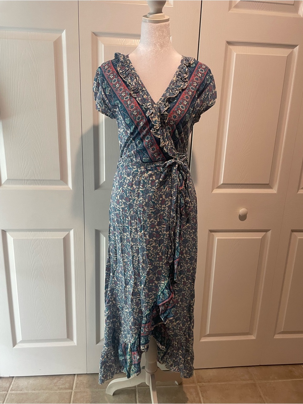 Sea Lustre Havana Wrap dress Bohemian Blue Floral High-Low Wrap Dress